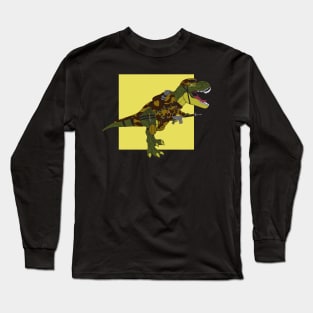 T-rex is a war veteran in prehistoric times #2 Long Sleeve T-Shirt